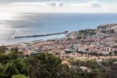 Funchal seen from the Madeira Botanical Garden, in the hills east of the centre